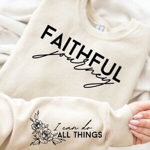 Faithful Journey Christian Graphic Sweatshirt | Inspirational Scripture Apparel